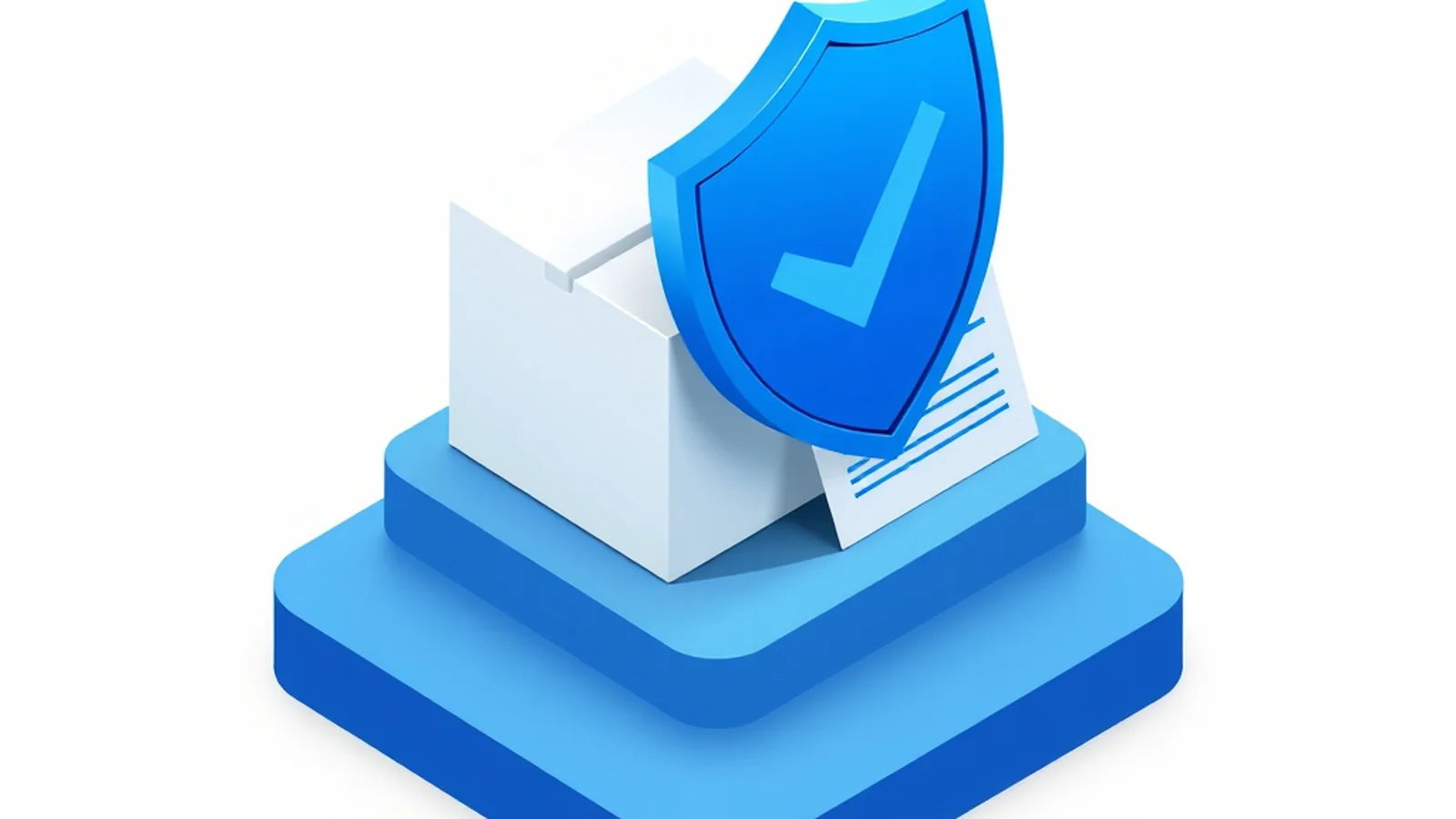 Warranty protection: shield and approved claim document beside the product