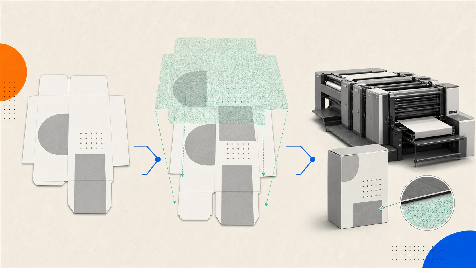 An invisible microtexture layer embedded into packaging artwork before standard printing creates a visually unchanged finished carton.