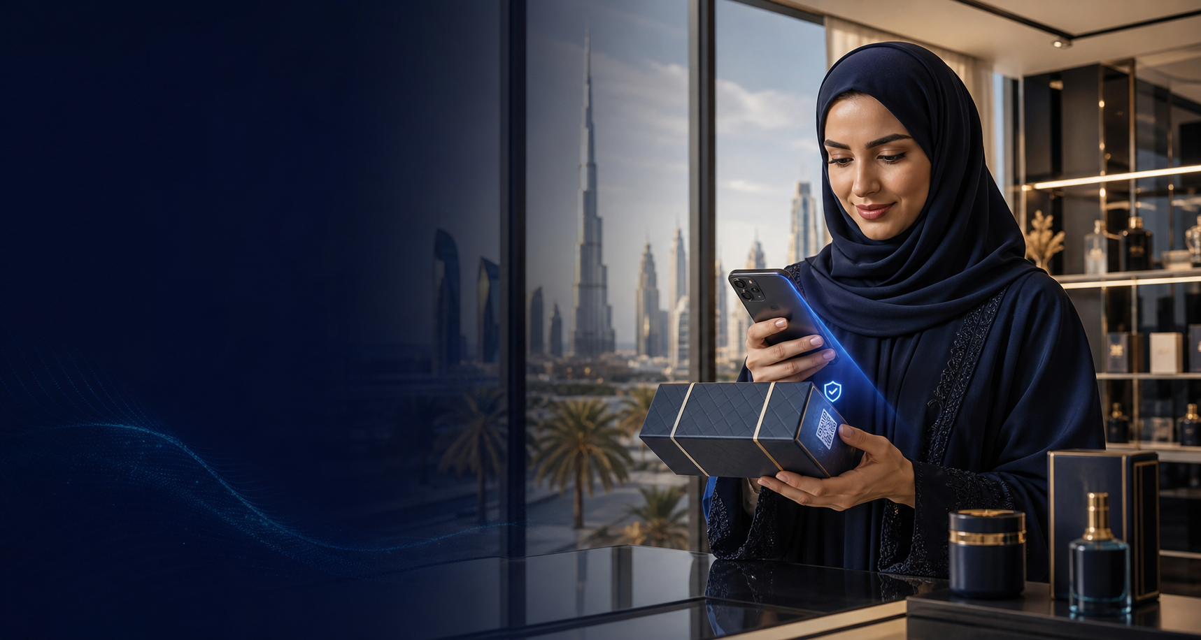 Customer scanning a product to join a loyalty programme in Dubai