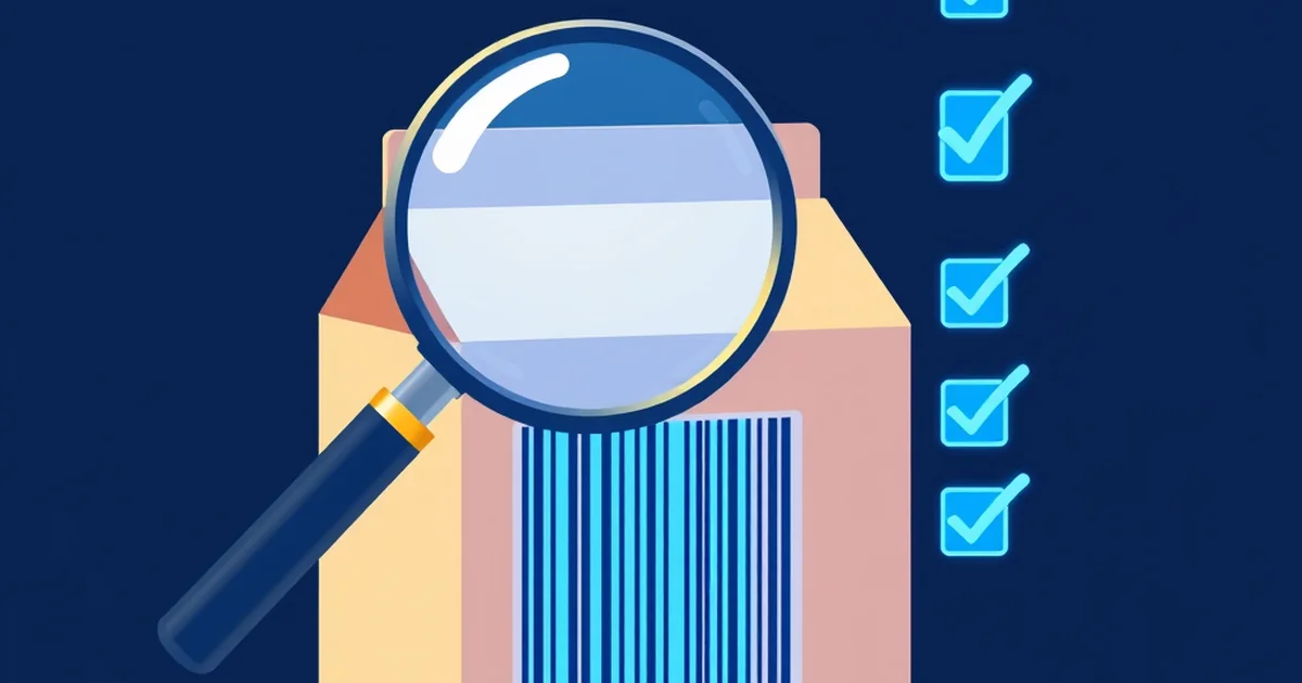 Illustration of traceability software verifying a product's serialized batch code