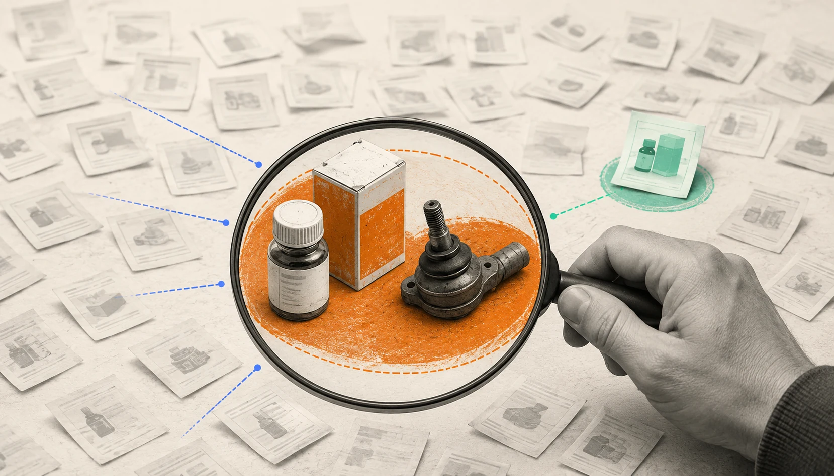 Analyst isolates high-risk counterfeit medicine and automotive parts from a large field of low-priority alerts.