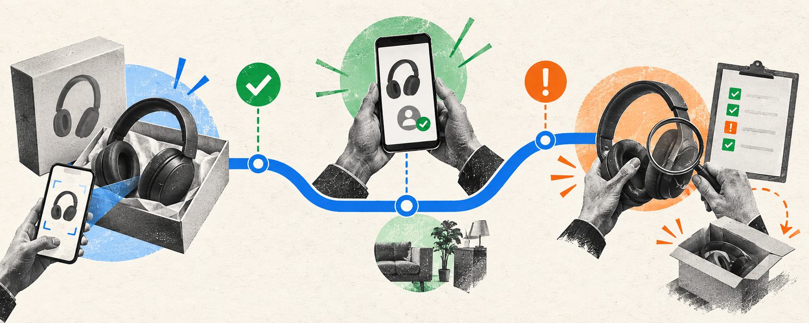 customer scanning an electronics product QR code to activate a digital warranty