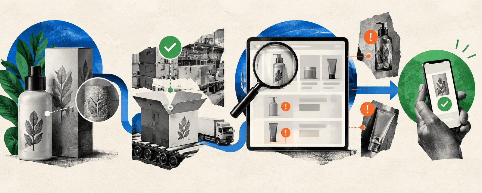 brand team monitoring counterfeit product listings across online marketplaces