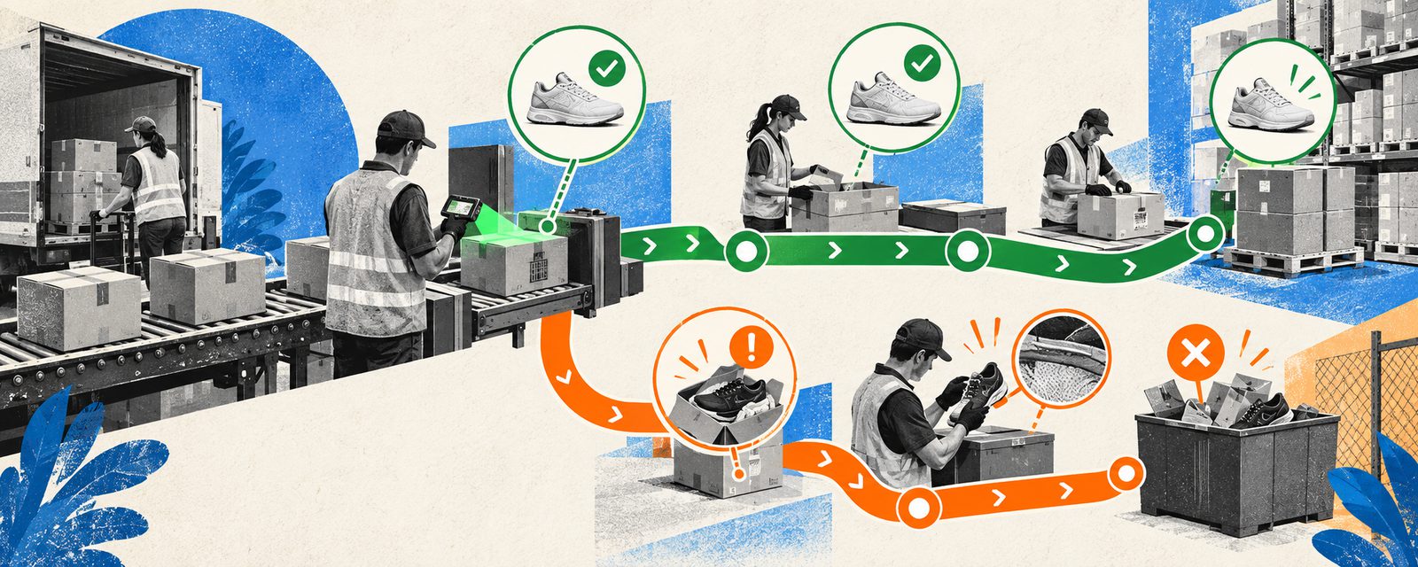 authentication check performed on a returned item before refund approval